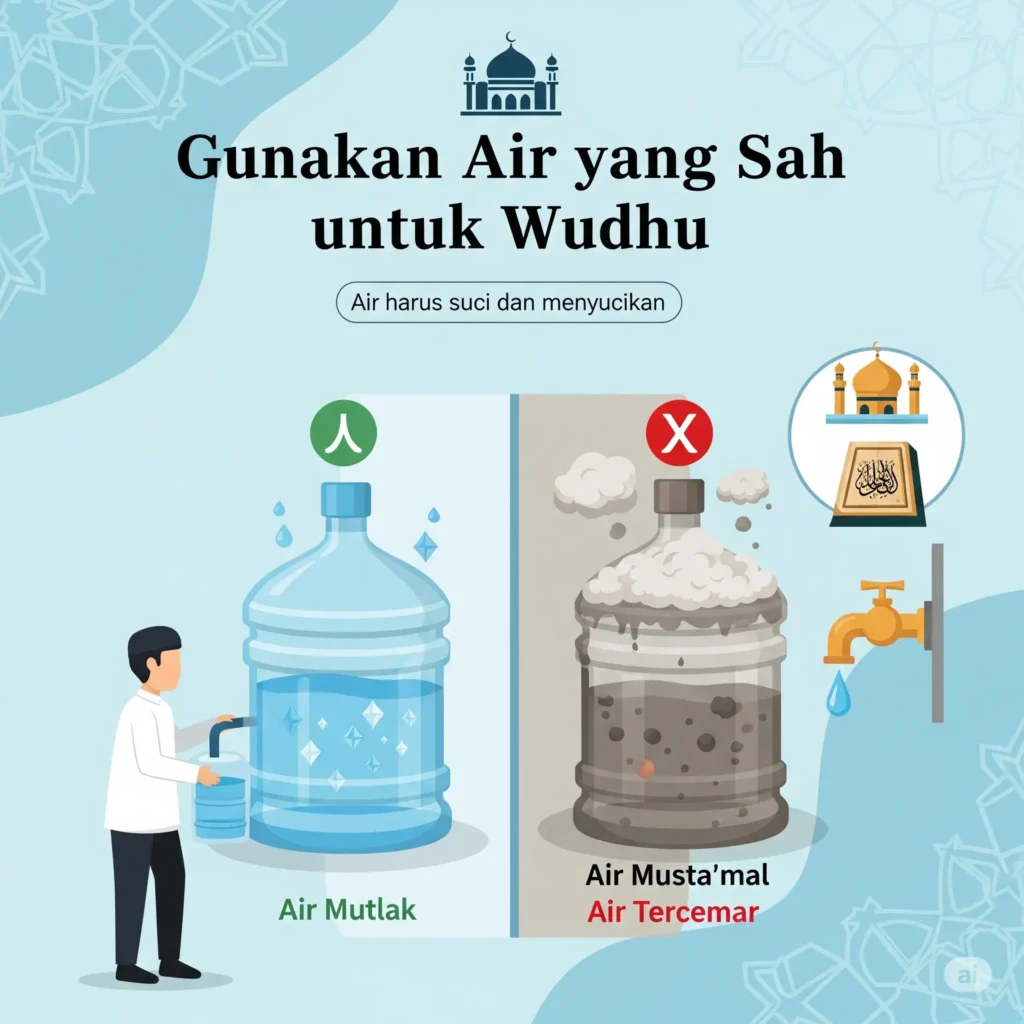 Menggunakan Air yang Sah untuk Wudhu
