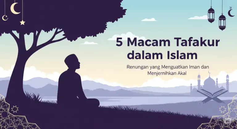 Infografik lima jenis tafakur dalam Islam dan makna spiritualnya
