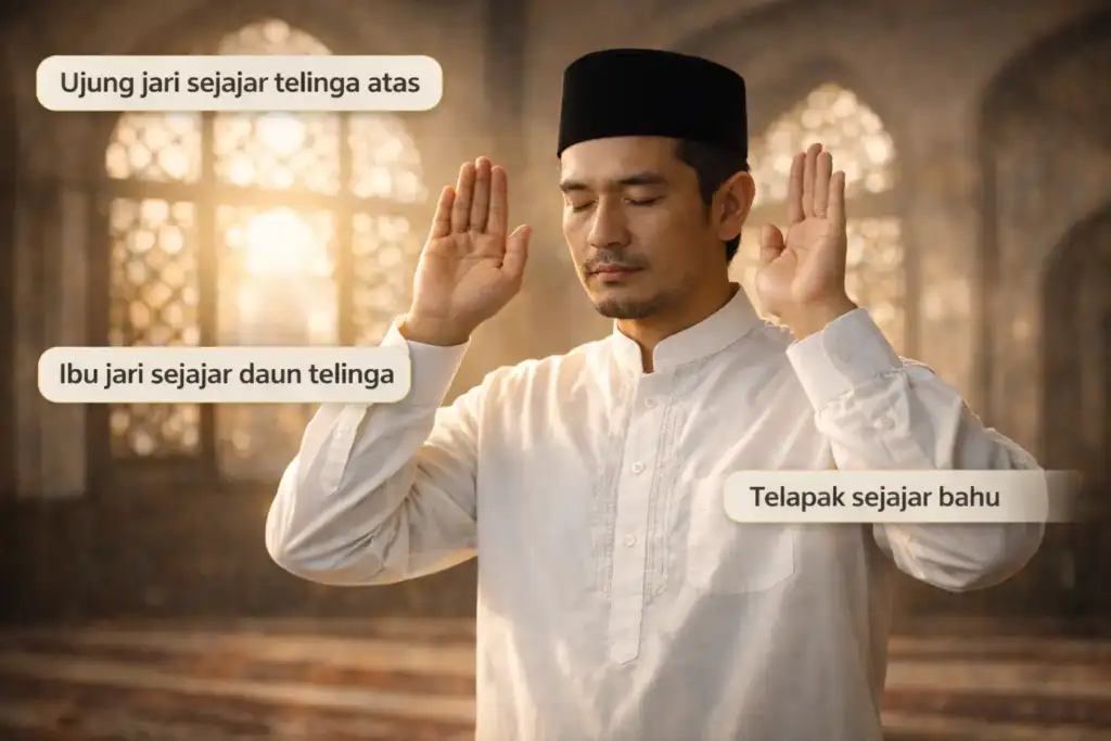 Takbiratul Ihram Lengkap: Pengertian, Bacaan, dan 17 Syarat Sahnya 2 takbiratul ihram,takbiratul ihram bacaannya,bacaan takbiratul ihram latin,takbiratul ihram adalah,bacaan takbiratul ihram arab,apa itu takbiratul ihram,takbiratul ihram latin,arti takbiratul ihram,gerakan takbiratul ihram,takbiratul ihram artinya,takbiratul ihram yang benar,takbiratul ihram arab,syarat takbiratul ihram,cara takbiratul ihram yang benar,mengucap takbir ketika takbiratul ihram adalah termasuk,ketika takbiratul ihram kita membaca,apakah yang dimaksud takbiratul ihram,bunyi takbiratul ihram,arti bacaan takbiratul ihram,takbiratul ihram dan artinya,apa yang dimaksud takbiratul ihram,apakah takbiratul ihram wajib,cara takbiratul ihram,mengangkat kedua tangan saat takbiratul ihram termasuk,shalat diawali dengan takbiratul ihram dan diakhiri dengan,bolehkah niat sebelum takbiratul ihram,posisi tangan saat takbiratul ihram,hukum mengangkat tangan ketika takbiratul ihram