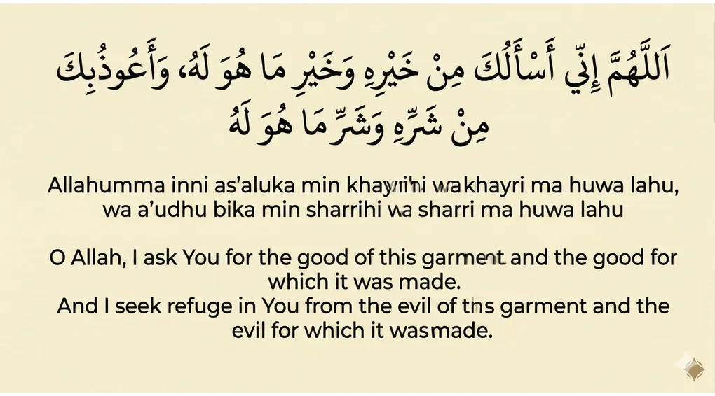 The Complete Dua for Dressing: A Sunnah Guide from Putting On to Taking Off Clothes 2 Islamic dua wearing new clothes arabic text indonesian transliteration and translation Ya Allah sesungguhnya aku memohon
