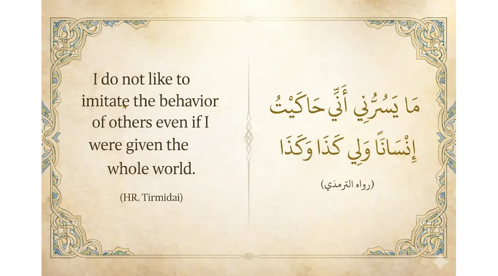 The Ruling on Parody in Islam: Harmless Entertainment or Severe Insult? Imam Al-Ghazali Explains 3 Islamic hadith quote stating that a person should not imitate or mock the behavior of others even if given the whole world.