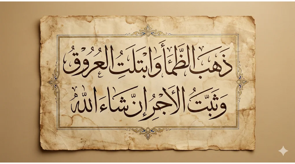 Doa Buka Puasa Shahih Sesuai Sunnah & Koreksi Lafalnya (Kitab Al-Adzkar) 3 Kaligrafi Arab bertuliskan doa buka puasa shahih riwayat Abu Dawud: Dzahabadz zhama-u wabtallatil 'uruqu wa tsabatal ajru insya Allah.