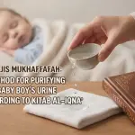 Understanding Najis Mukhaffafah: How to Purify Baby Boy Urine in Shafi'i Fiqh Illustration explaining how to purify baby boy urine according to Islamic jurisprudence (najis mukhaffafah).