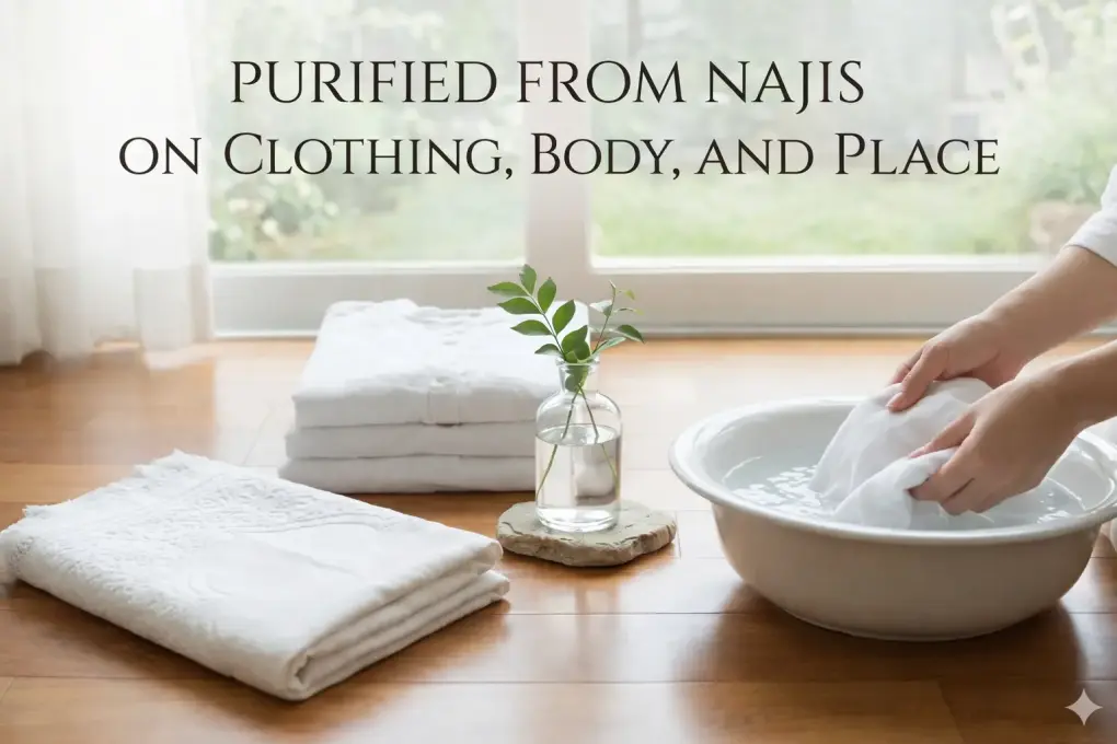 5 Conditions for a Valid Prayer According to Fathul Qarib: A Complete Guide 2 Illustration showing the purification of clothing from impurity as one of the conditions for valid prayer.