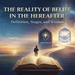The Reality of Belief in the Last Day: Meaning, Stages, and Wisdom Illustration explaining the reality of belief in the Hereafter in Islam including its definition, stages, and wisdom.