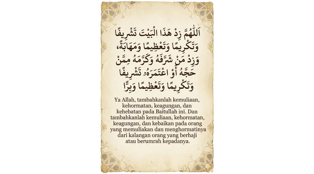 Teks arab dan terjemahan doa ketika melihat Ka'bah sesuai sunnah Nabi.