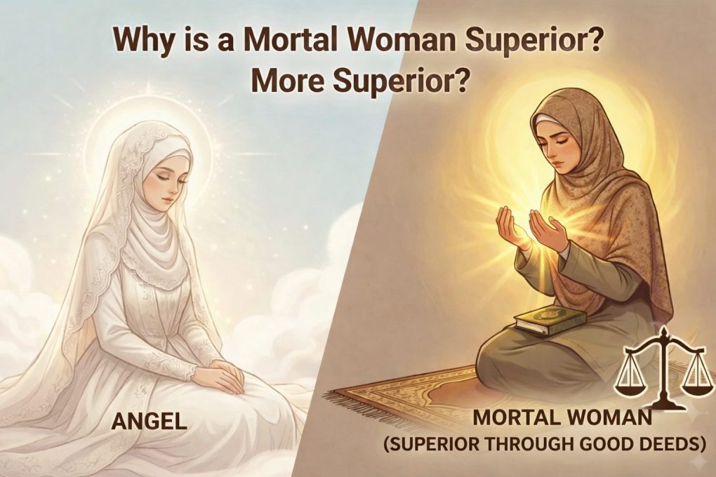 Hoor al-Ayn vs. Women of the World: Who is More Beautiful? An Analysis of Sahih Bukhari 2 Illustration explaining why righteous women of the world are considered more virtuous due to their worship and good deeds.