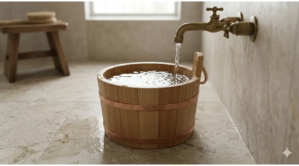 The Sunnah of Ghusl and Its Etiquette in Shafi'i Fiqh: A Prophetic Guide 3 Sunnah of ghusl: An aesthetic photograph capturing the moment water flows over hands, visualizing the 'Wudhu Kamilan' آداب as an optimal preparation before obligatory bath.