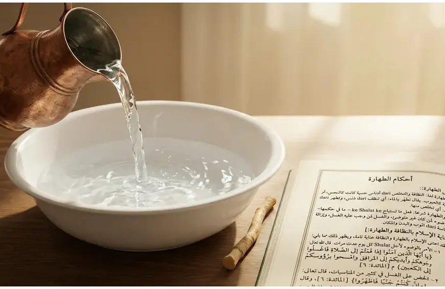 A modestly dressed Muslim woman in a proper hijab sitting reverently, holding a Quran in a bright mosque.