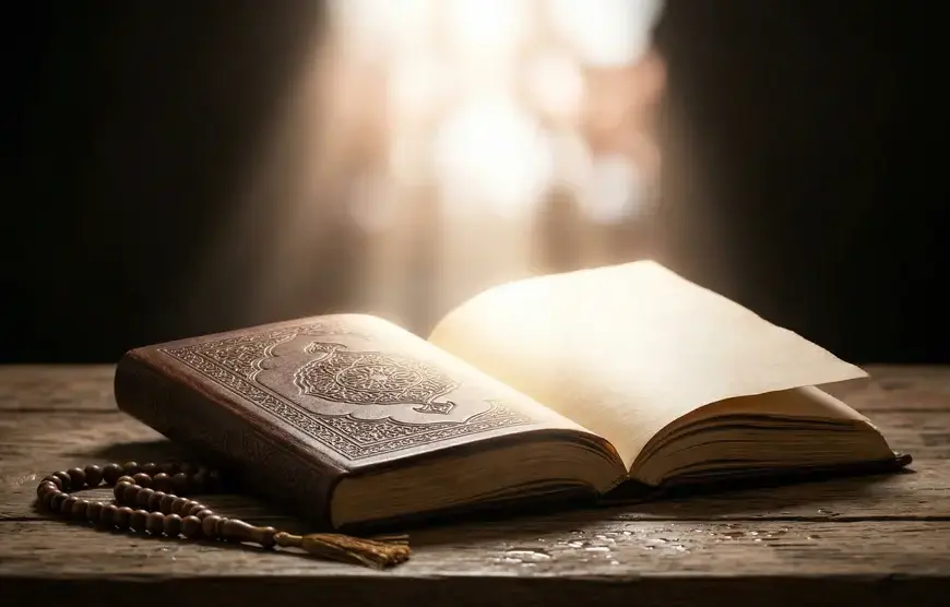 An open journal illuminated by golden light representing angels recording human deeds.