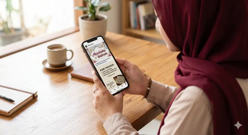 Illustration of using social media for dawah purposes, not to show off personal worship