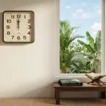 A wall clock showing Dhuhr time as a visual representation of prayer time and the fiqh ruling of menstruation.