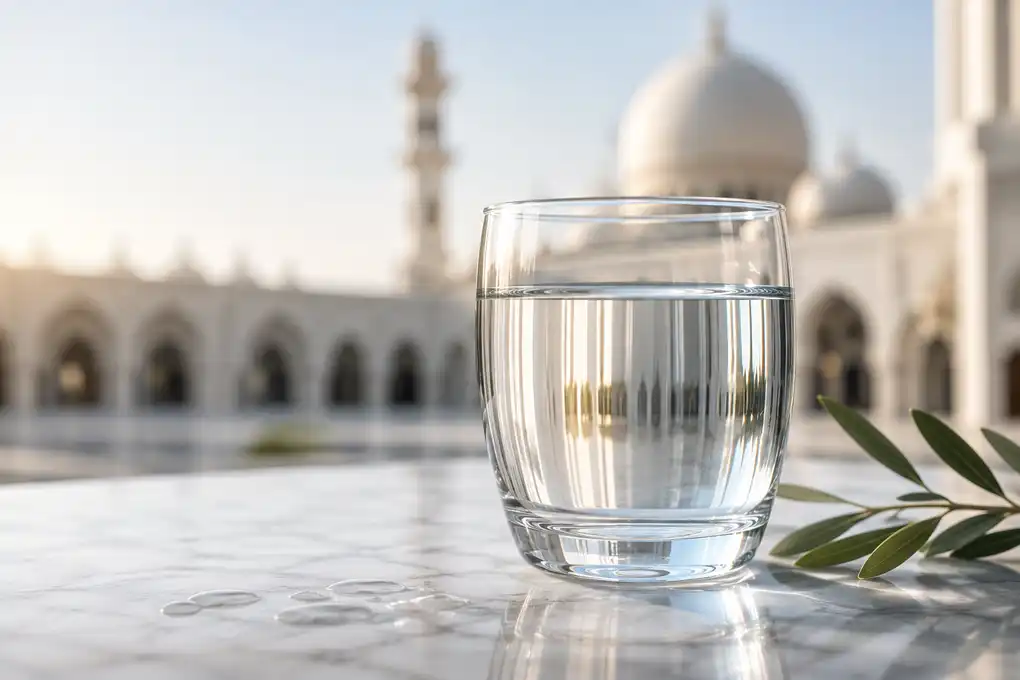 Hakikat Air Mutlak: Mengapa Hanya Air yang Bisa Menyucikan? 2 Air jernih dalam gelas kaca transparan sebagai ilustrasi air mutlak yang suci dan mensucikan dalam Islam.